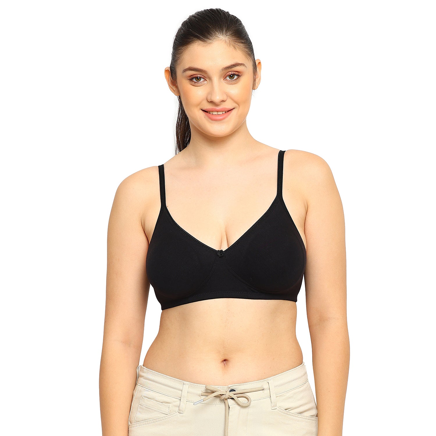 Crystal T-shirt Bra | Double Layered | Non -Padded | Extra Side Support for Bulge Control