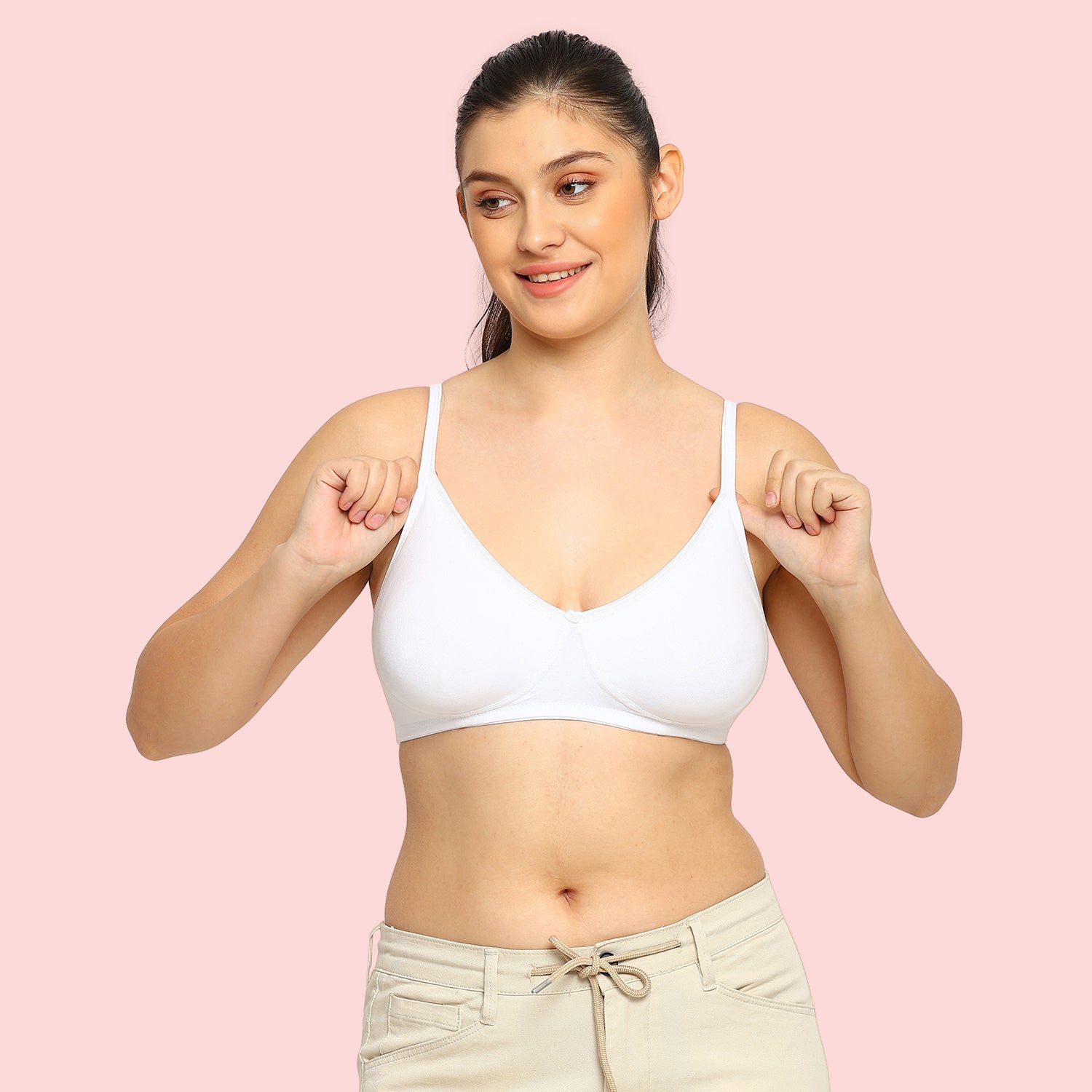 Crystal T-shirt Bra | Double Layered | Non -Padded | Extra Side Support for Bulge Control