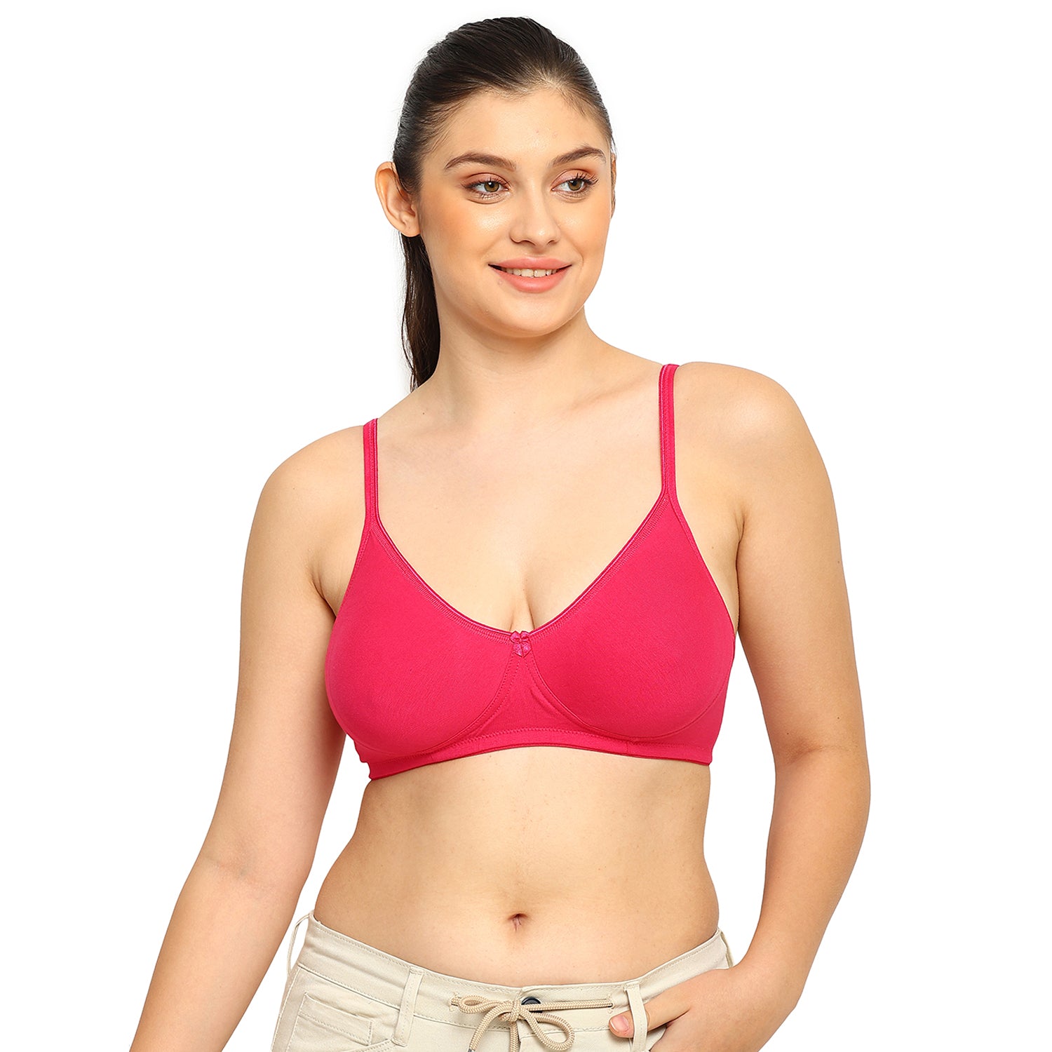 Crystal T-shirt Bra | Double Layered | Non -Padded | Extra Side Support for Bulge Control