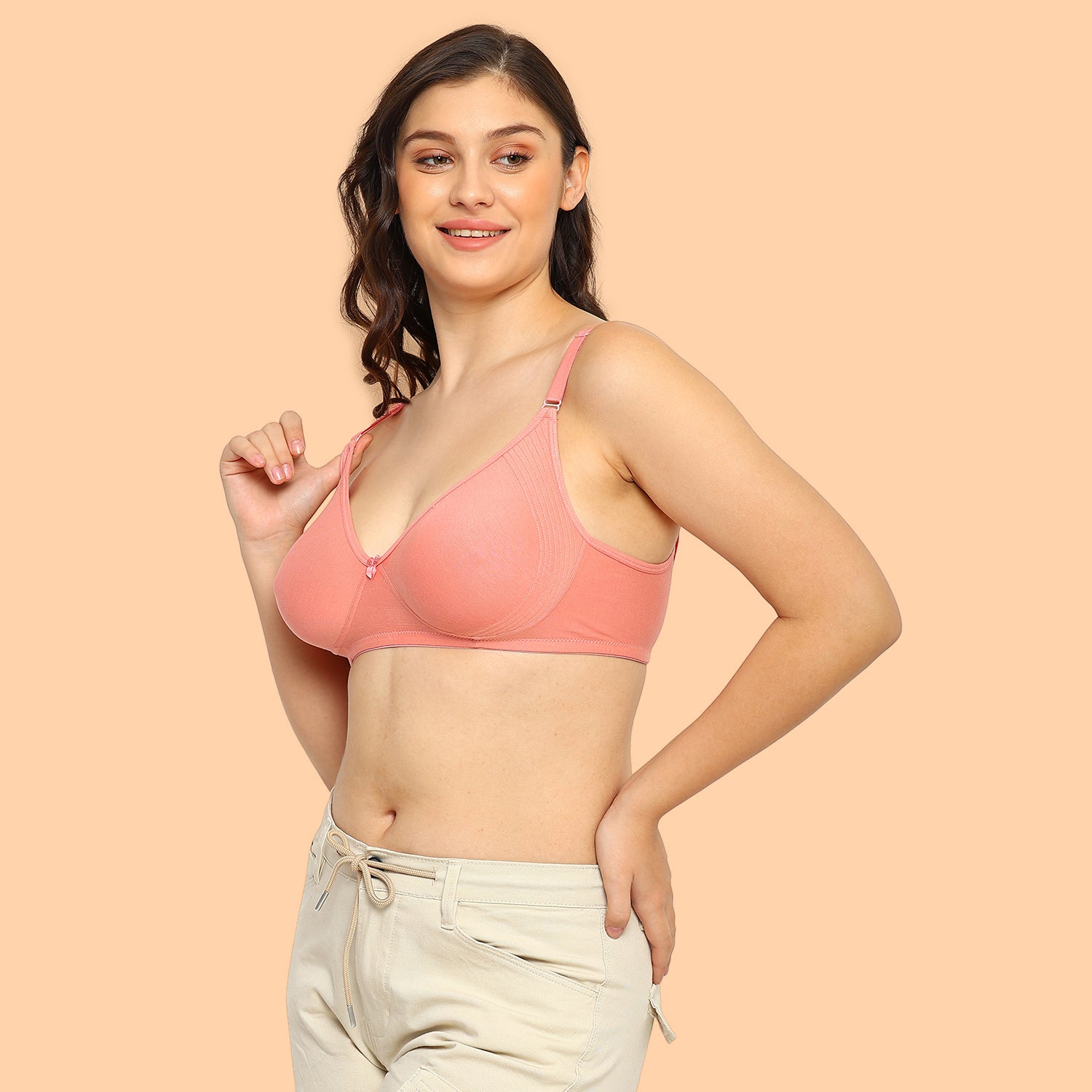 Spica T-shirt Bra | Side Encircled Design | Double Layered Molded | Non-Padded | Non-Wired