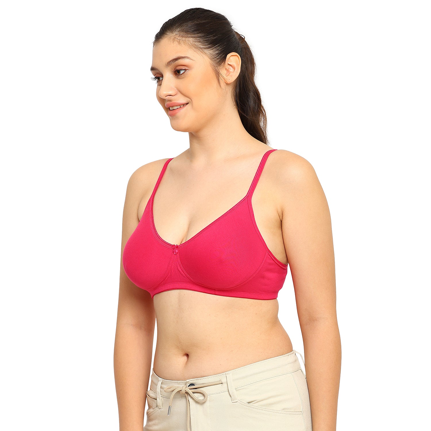 Crystal T-shirt Bra | Double Layered | Non -Padded | Extra Side Support for Bulge Control