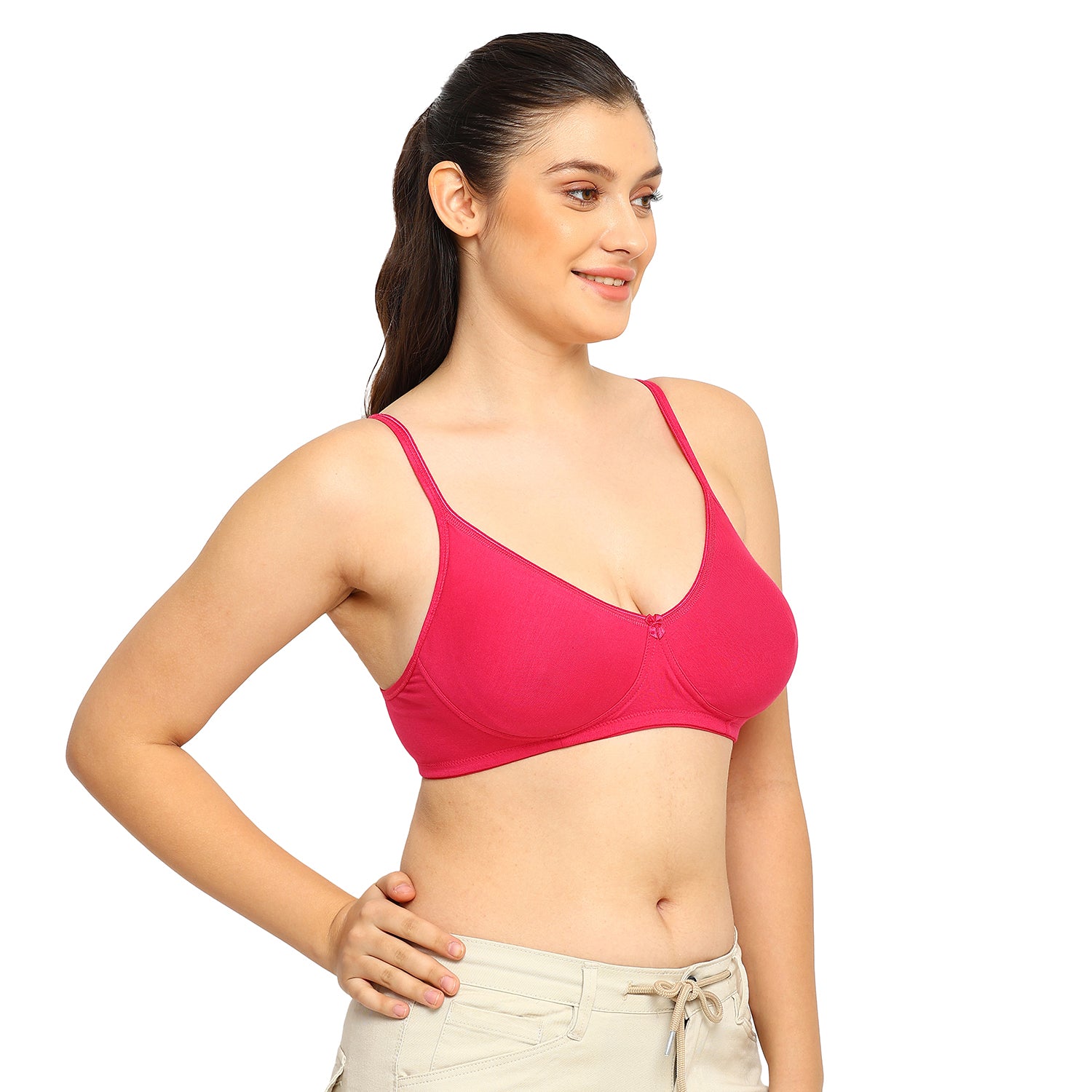 Crystal T-shirt Bra | Double Layered | Non -Padded | Extra Side Support for Bulge Control