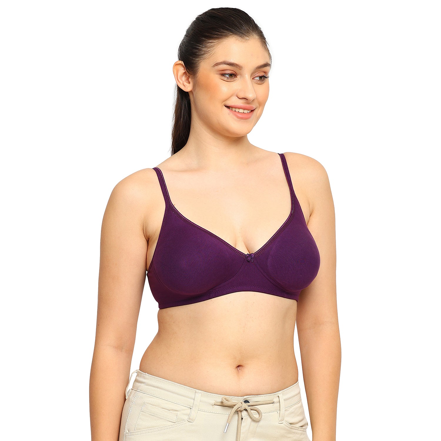 Crystal T-shirt Bra | Double Layered | Non -Padded | Extra Side Support for Bulge Control