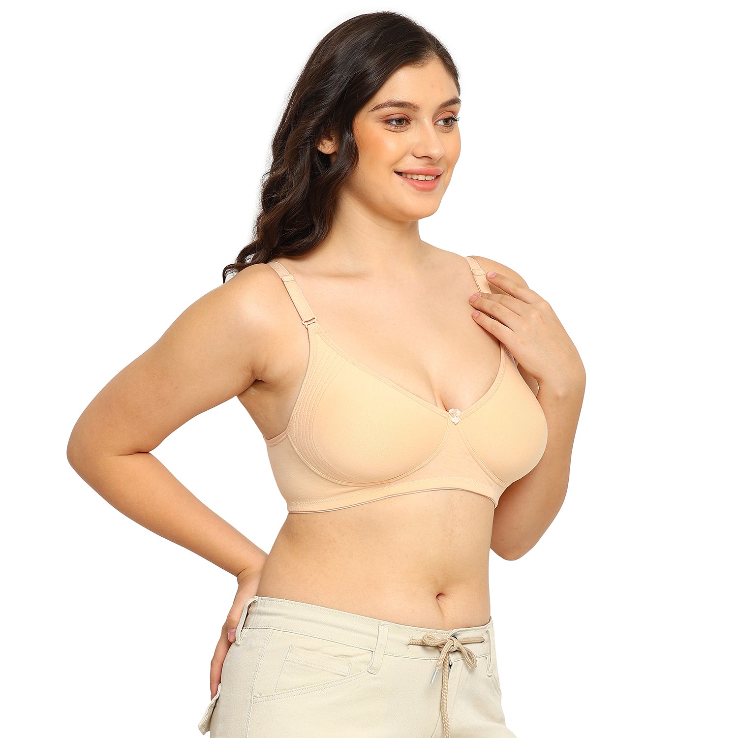 Spica T-shirt Bra | Side Encircled Design | Double Layered Molded | Non-Padded | Non-Wired