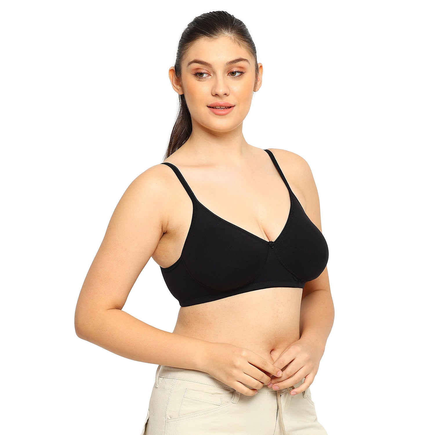 Crystal T-shirt Bra | Double Layered | Non -Padded | Extra Side Support for Bulge Control