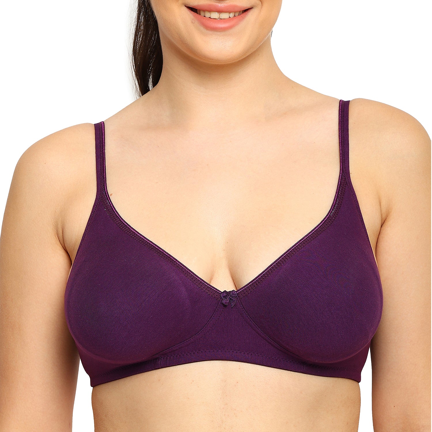 Crystal T-shirt Bra | Double Layered | Non -Padded | Extra Side Support for Bulge Control